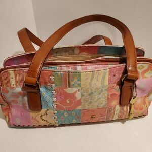 Fossil Multi Colored Leather Handbag